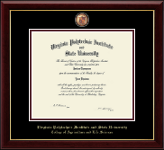 Virginia Tech diploma frame - Masterpiece Medallion Diploma Frame in Gallery