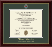 Tulane University diploma frame - Masterpiece Medallion Diploma Frame in Gallery
