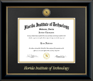 Florida Institute of Technology diploma frame - Gold Engraved Medallion Diploma Frame in Onyx Gold