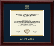 Rollins College Gold Embossed Diploma Frame in Gallery