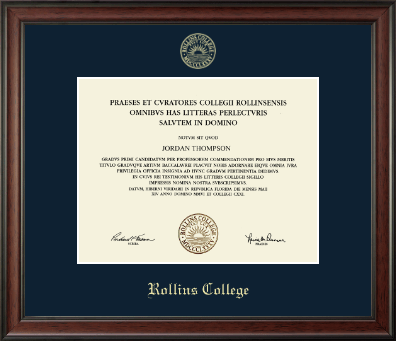 Rollins College diploma frame - Gold Embossed Diploma Frame in Studio