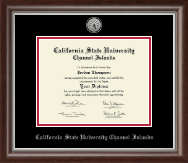 California State University Channel Islands Silver Engraved Medallion Diploma Frame in Devonshire