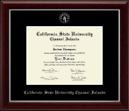 California State University Channel Islands Silver Embossed Diploma Frame in Gallery Silver