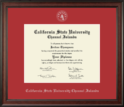 California State University Channel Islands diploma frame - Silver Embossed Diploma Frame in Studio