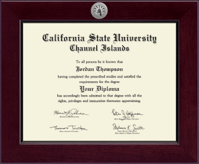 California State University Channel Islands diploma frame - Century Silver Engraved Diploma Frame in Cordova
