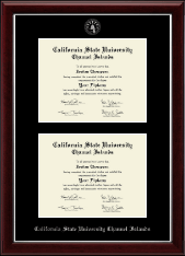 California State University Channel Islands diploma frame - Double Diploma Frame in Gallery Silver