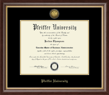 Pfeiffer University diploma frame - Gold Engraved Medallion Diploma Frame in Hampshire