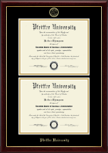 Pfeiffer University Double Diploma Frame in Gallery