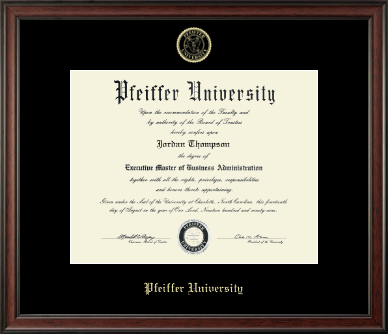Pfeiffer University diploma frame - Gold Embossed Diploma Frame in Studio