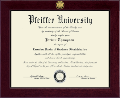 Pfeiffer University diploma frame - Century Gold Engraved Diploma Frame in Cordova