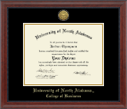 University of North Alabama diploma frame - Gold Engraved Medallion Diploma Frame in Signature