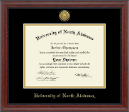 University of North Alabama diploma frame - Gold Engraved Medallion Diploma Frame in Signature