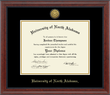 University of North Alabama diploma frame - Gold Engraved Medallion Diploma Frame in Signature