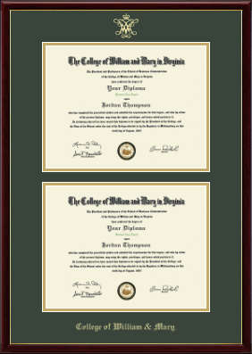 William & Mary diploma frame - Double Diploma Frame in Galleria