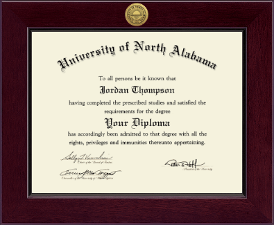 University of North Alabama diploma frame - Century Gold Engraved Diploma Frame in Cordova