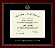 University of North Alabama Gold Embossed Diploma Frame in Sutton