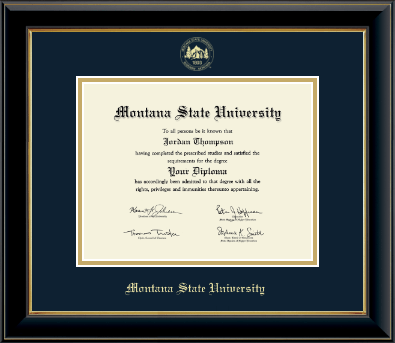 Montana State University Bozeman diploma frame - Gold Embossed Diploma Frame in Onyx Gold