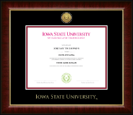 Iowa State University Gold Engraved Medallion Diploma Frame in Murano
