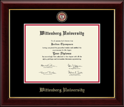 Wittenberg University diploma frame - Masterpiece Medallion Diploma Frame in Gallery