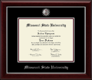 Missouri State University Masterpiece Medallion Diploma Frame in Gallery Silver
