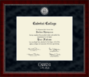 Cabrini College Silver Engraved Medallion Diploma Frame in Sutton