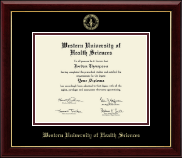 Western University of Health Sciences Gold Embossed Diploma Frame in Gallery