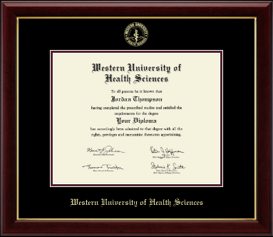 Western University of Health Sciences diploma frame - Gold Embossed Diploma Frame in Gallery