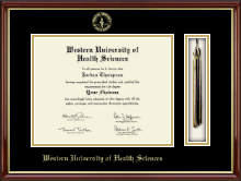 Western University of Health Sciences Tassel Edition Diploma Frame in Southport Gold