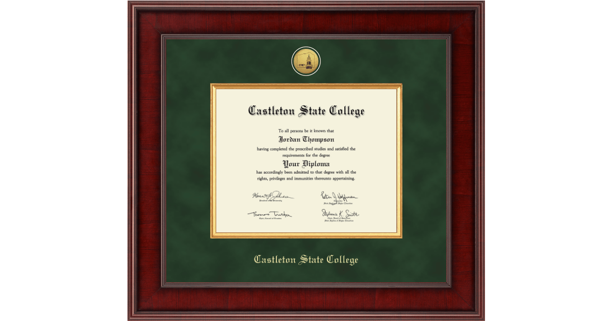 Castleton State College Diploma Frame Church Hill Classics