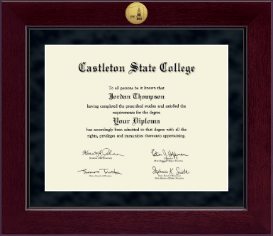 Castleton State College diploma frame - Millennium Gold Engraved Diploma Frame in Cordova