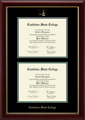 Castleton State College diploma frame - Double Diploma Frame in Gallery