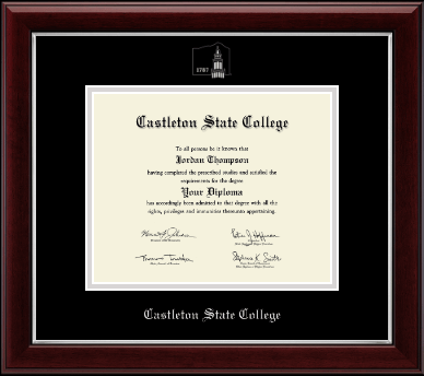 Castleton State College diploma frame - Silver Embossed Diploma Frame in Gallery Silver