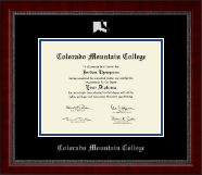 Colorado Mountain College Silver Embossed Diploma Frame in Sutton