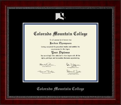 Colorado Mountain College diploma frame - Silver Embossed Diploma Frame in Sutton