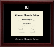 Colorado Mountain College Silver Embossed Diploma Frame in Gallery Silver