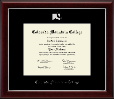 Colorado Mountain College diploma frame - Silver Embossed Diploma Frame in Gallery Silver