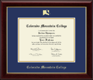 Colorado Mountain College Gold Embossed Diploma Frame in Gallery