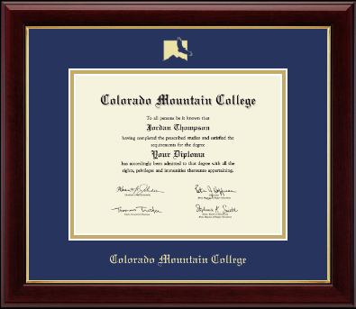 Colorado Mountain College diploma frame - Gold Embossed Diploma Frame in Gallery