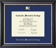 Colorado Mountain College Gold Embossed Diploma Frame in Noir