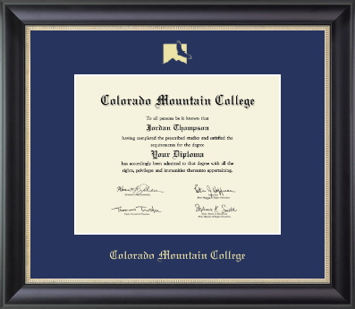 Colorado Mountain College diploma frame - Gold Embossed Diploma Frame in Noir