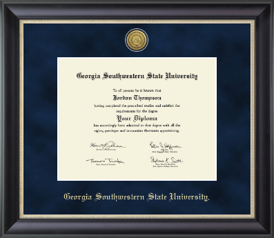 Georgia Southwestern State University diploma frame - Gold Engraved Medallion Diploma Frame in Noir