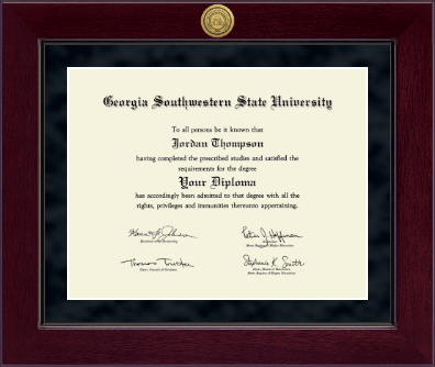 Georgia Southwestern State University diploma frame - Millennium Gold Engraved Diploma Frame in Cordova