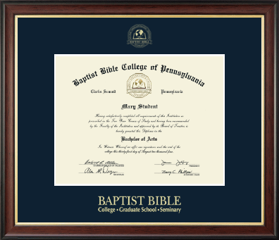 Baptist Bible College and Seminary diploma frame - Gold Embossed Diploma Frame in Studio Gold