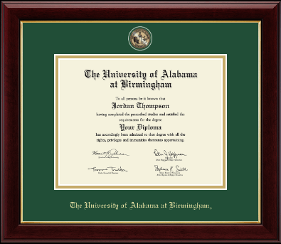 The University of Alabama at Birmingham diploma frame - Masterpiece Medallion Diploma Frame in Gallery