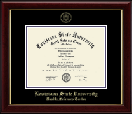 Louisiana State University Health Sciences Center Gold Embossed Diploma Frame in Gallery