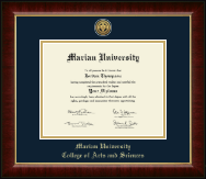 Marian University in Indiana diploma frame - Gold Engraved Medallion Diploma Frame in Murano