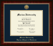 Marian University in Indiana diploma frame - Gold Engraved Medallion Diploma Frame in Murano