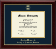 Marian University in Indiana diploma frame - Gold Embossed Diploma Frame in Gallery