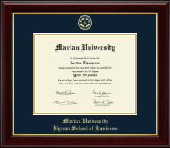 Marian University in Indiana diploma frame - Gold Embossed Diploma Frame in Gallery