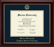 Marian University in Indiana diploma frame - Gold Embossed Diploma Frame in Gallery